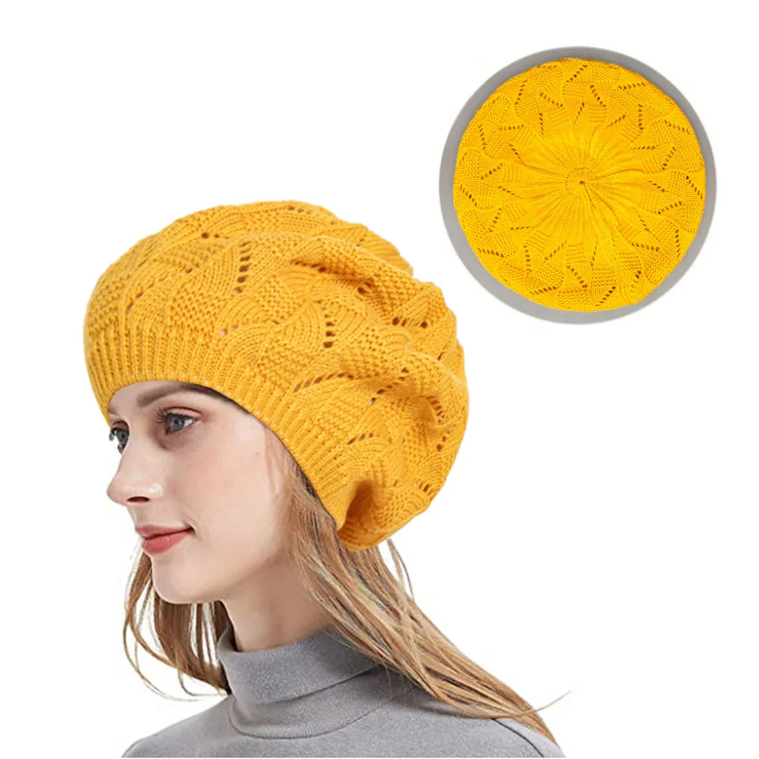 Women's Hats for Autumn&Winter-Comfortable Stylish Versatile Warm-Keeping Hairstyle-Protecting Knitted Satin Woolen Hats