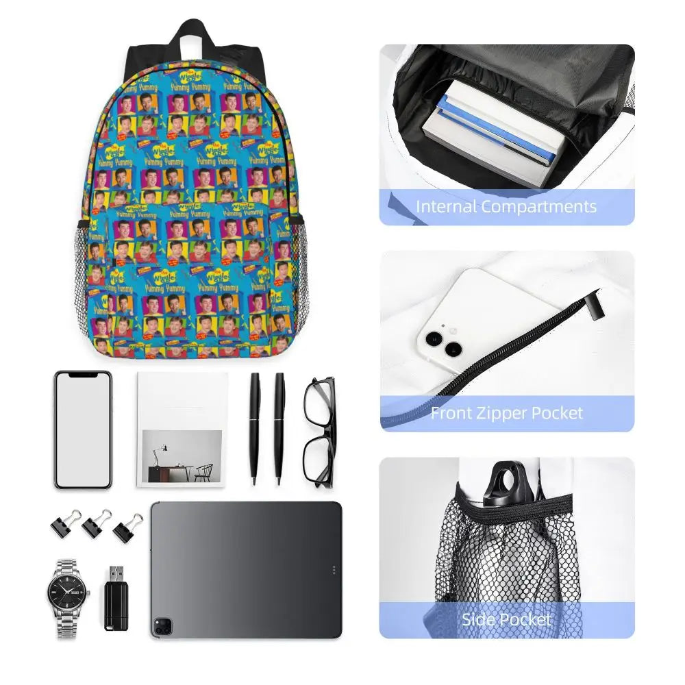 The Wiggles Tv Show Music Band Backpack Student Boys Girls BookBag Children School Bag Computer Shoulder Bags for Men Women