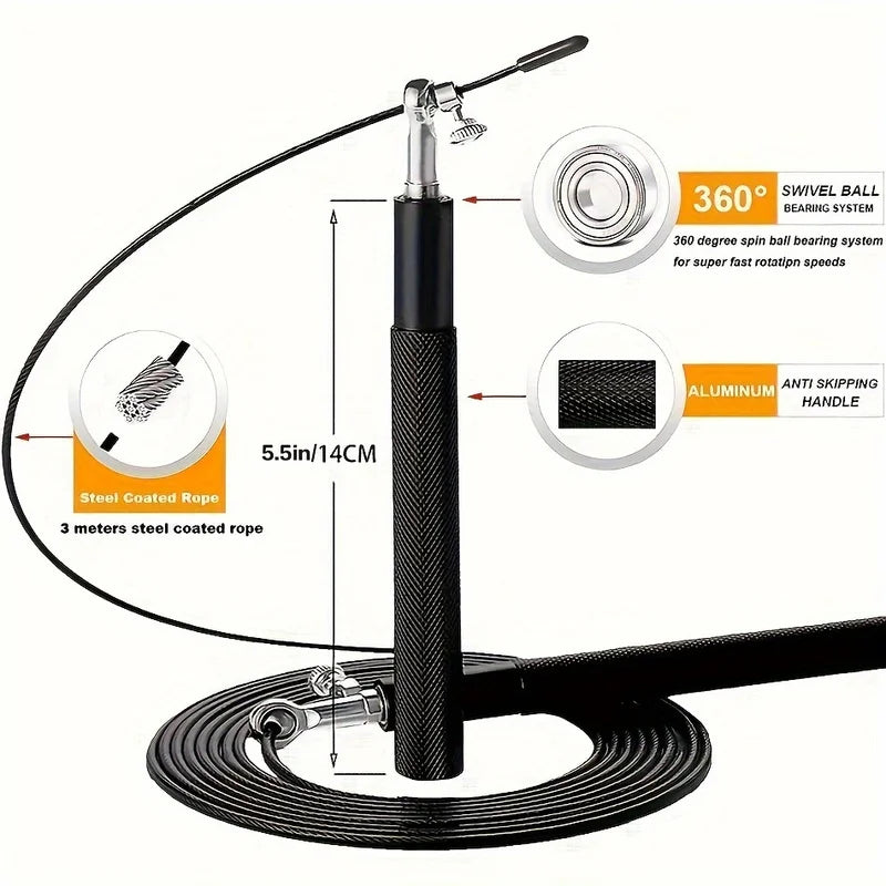 Steel Wire Skipping Rope Fitness Sports Equipment Bearings Skipping Rope Middle School Students Training Aluminum Alloy