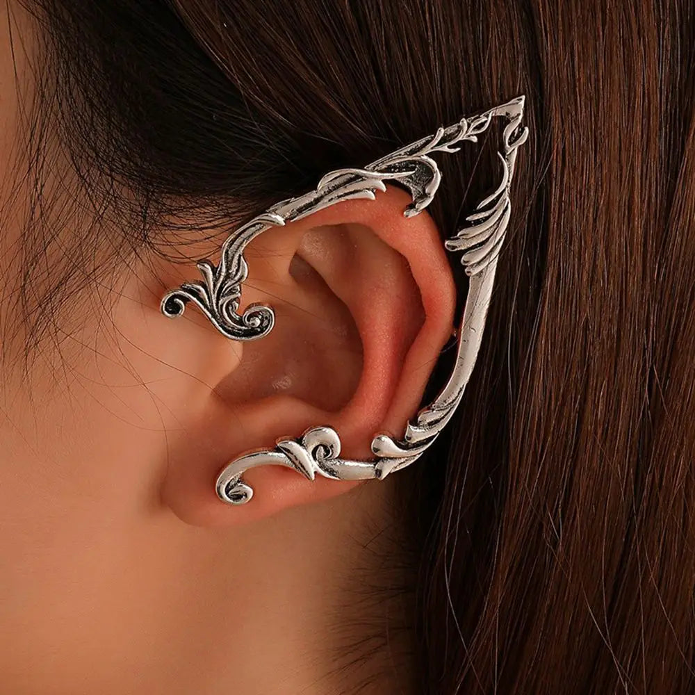 Ear Hook Clip Earrings Solid Color Fashion Design Gothic Elves Ear Cuff Women Earrings Korean Ear Bone Clip Pierced Earrings