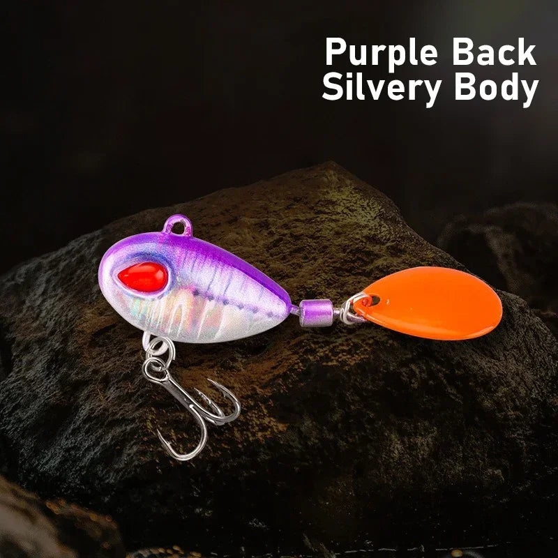 Far Casting Sea Bass Fishing Lures Set Spoon Spinner Bait Sinking Wobblers Metal Jig VIB  Rotating Sequin Tail Saltwater Baits