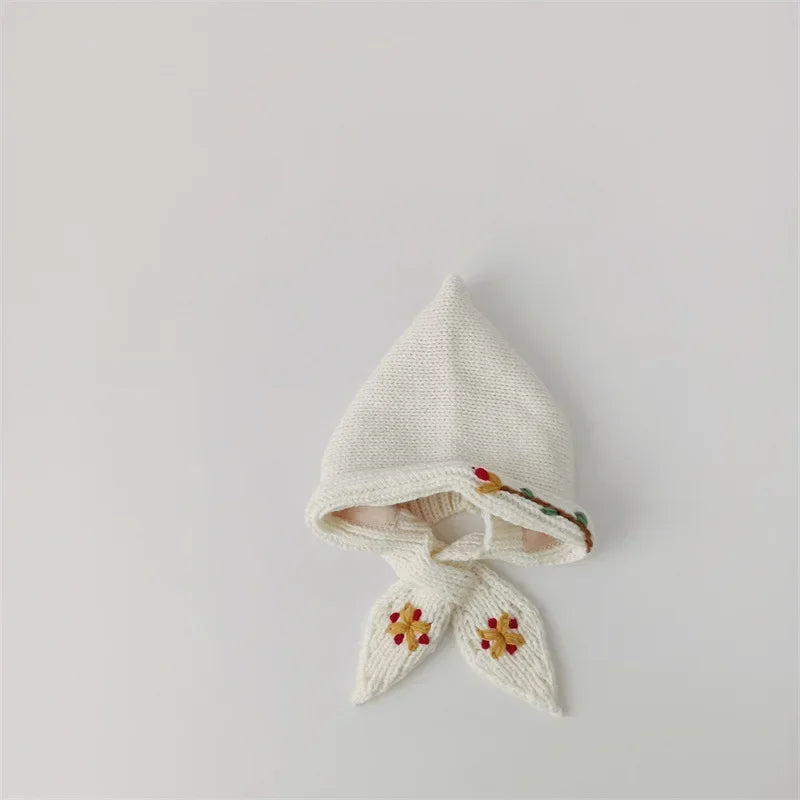 Knitted Kids' Hats for Fall and Winter - Cashmere Caps for Boys and Girls with Pointed Ears Design