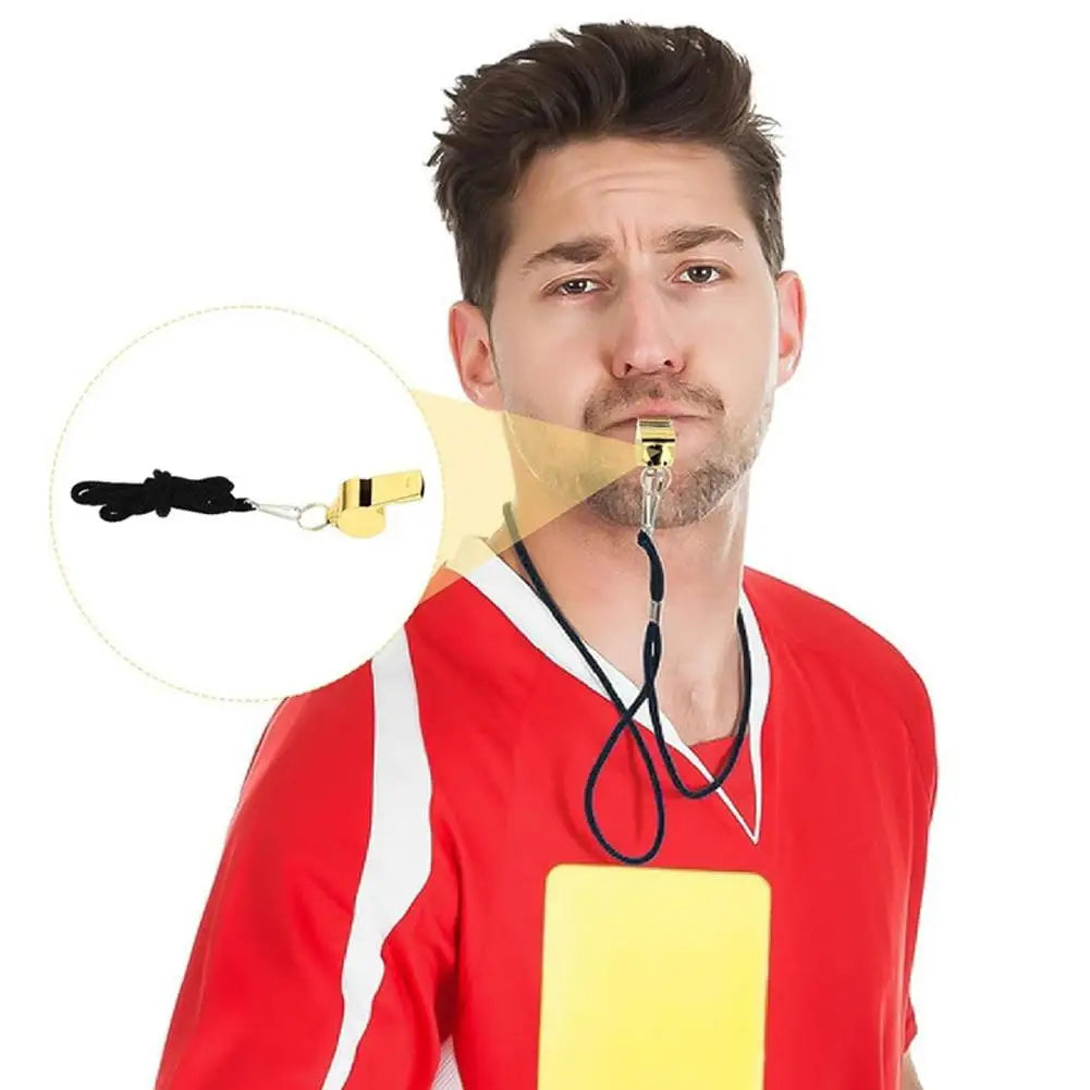 1PC Referee Whistles Metal Whistles Stainless Steel Metal Sports Whistles Sports Equipment With Lanyards Sports Referee Tools