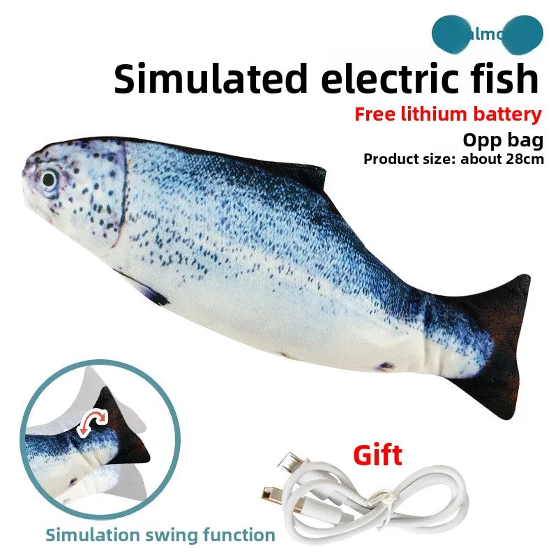 Cat Toy Electric Flopping Fish USB Rechargeable Interactive Jumping Simulation Fish Funny Pet Toy for Cats Kitten Chew Play