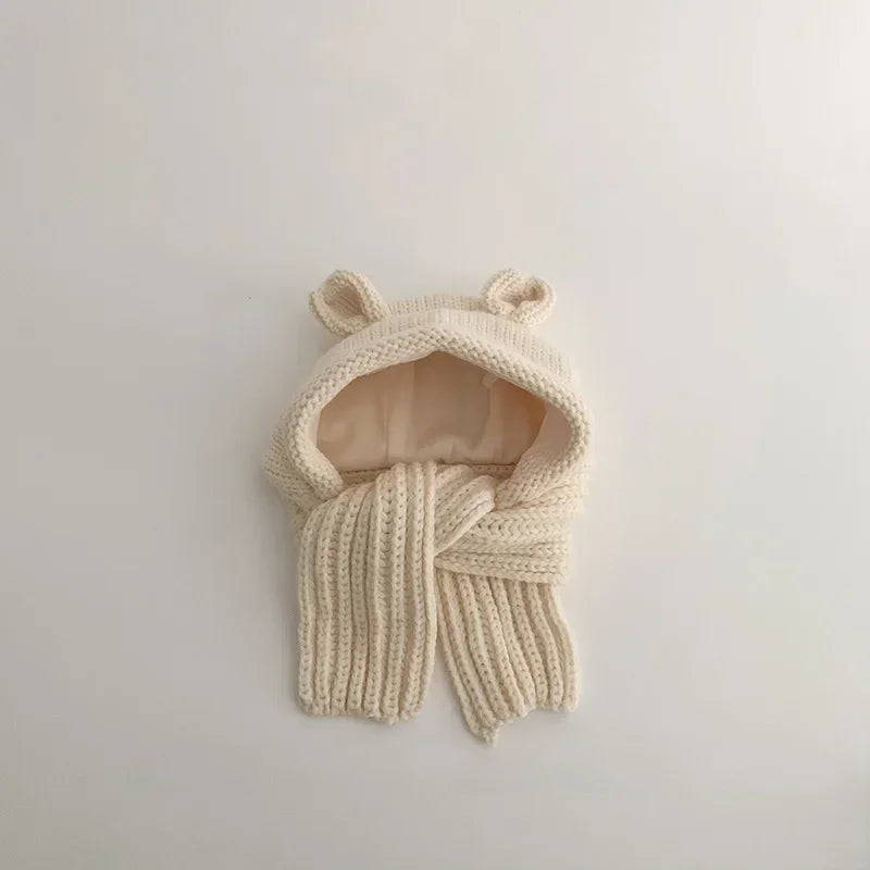 Knitted Kids' Hats for Fall and Winter - Cashmere Caps for Boys and Girls with Pointed Ears Design