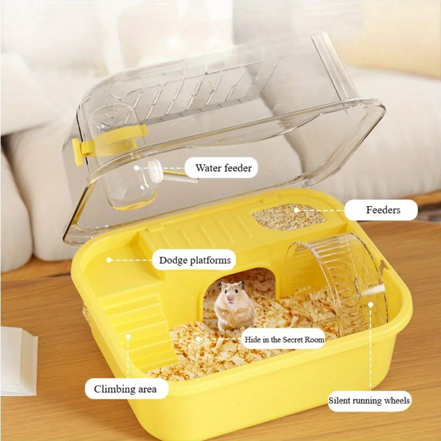 1pc Indoor Double Layer Hamster Cage Golden Bear Cage Large Space Hamster Castle Cage Detachable and Washable Small Pet Habitat