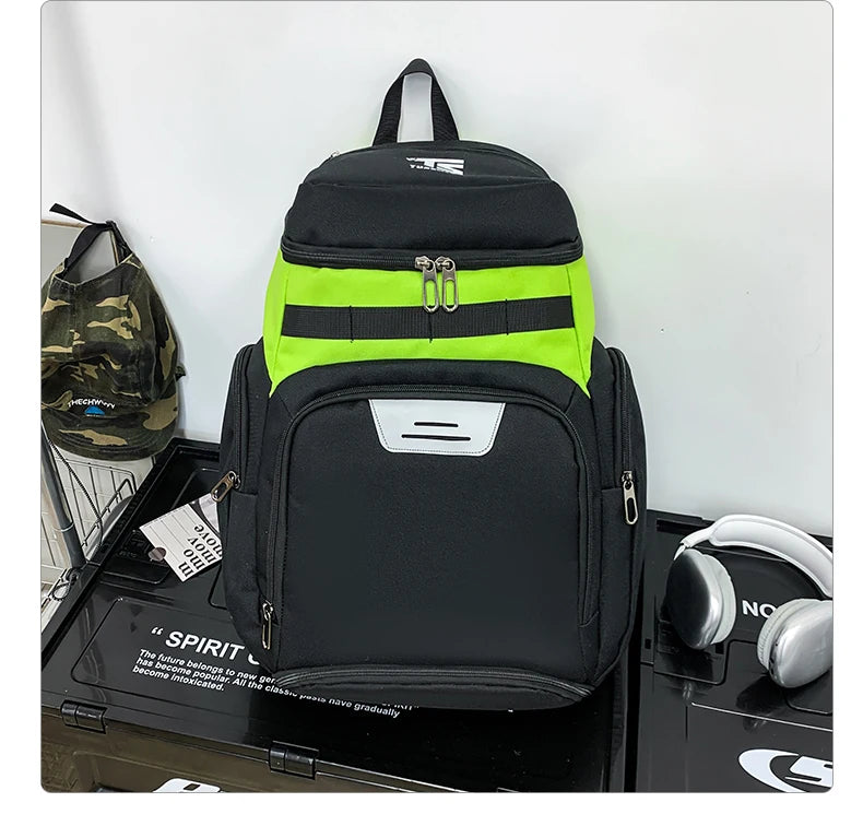 Basketball Soccer Backpack with Shoes Pocket  Outdoor Sports Training Commuting Bag Gym Fitness Bag College Laptop Schoolbag Men