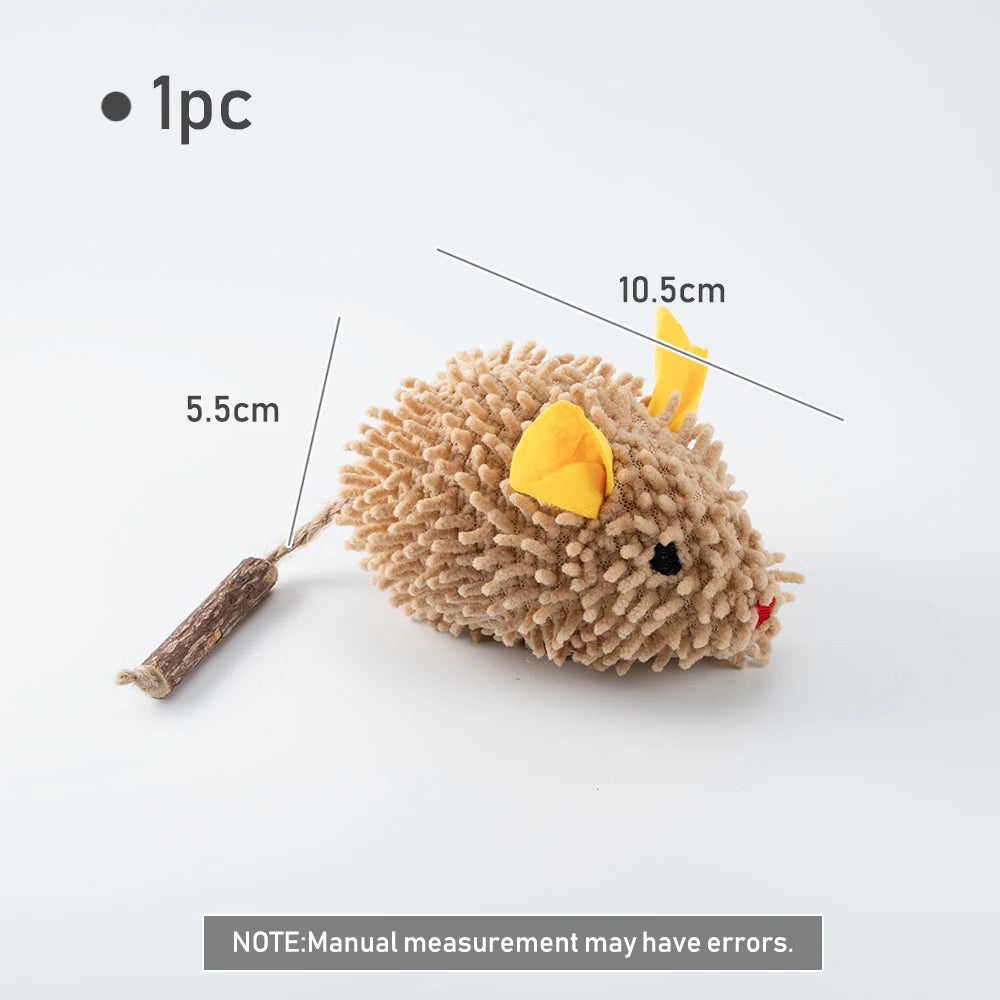 Plush Hedgehog Mouse Mint Cat Toy Simulation Interactive Plush Pet Toy