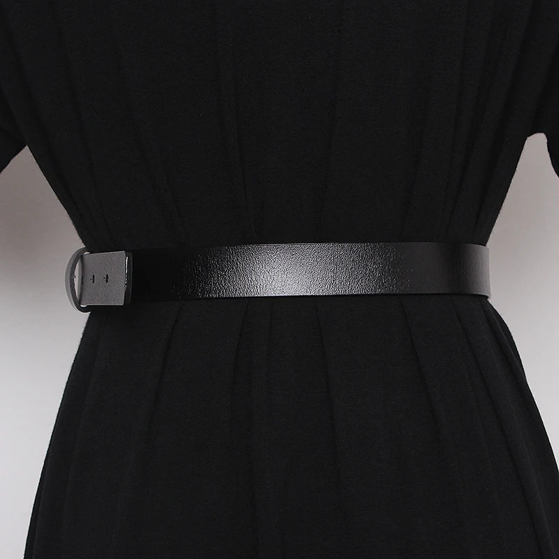 Women's Belt New Simple Belts For Women Saddle Buckle Decoration Cowhide Belt Female
