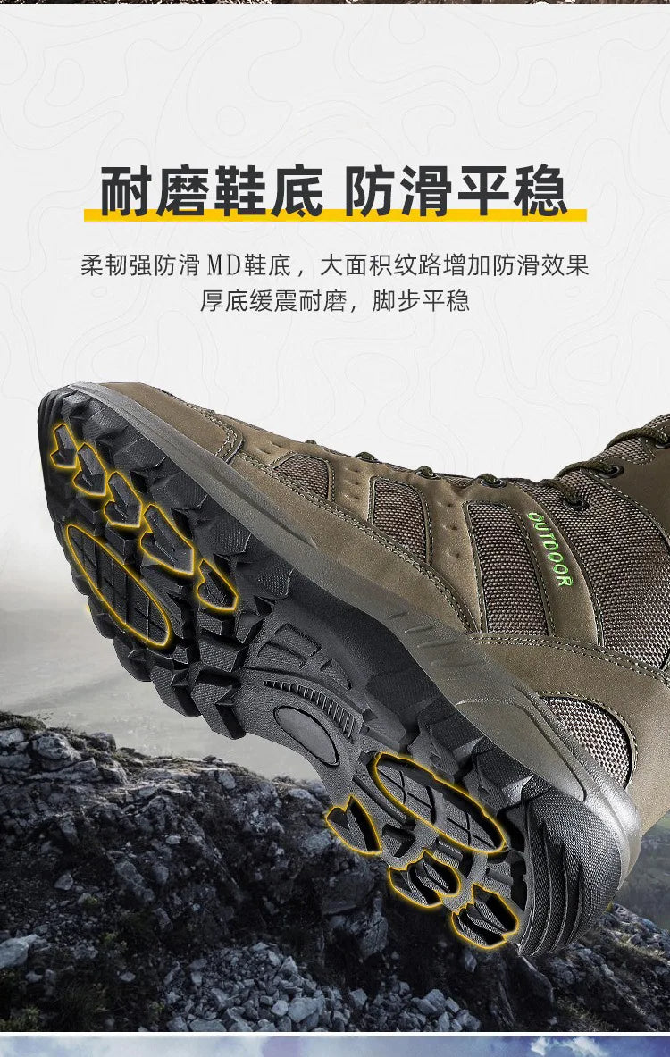 Men Outdoor Boots Winter Ankle Boots Warm Popular Footwear Male Suede Casual Snow Shoes Leather Walking Shoes Hunting Boot