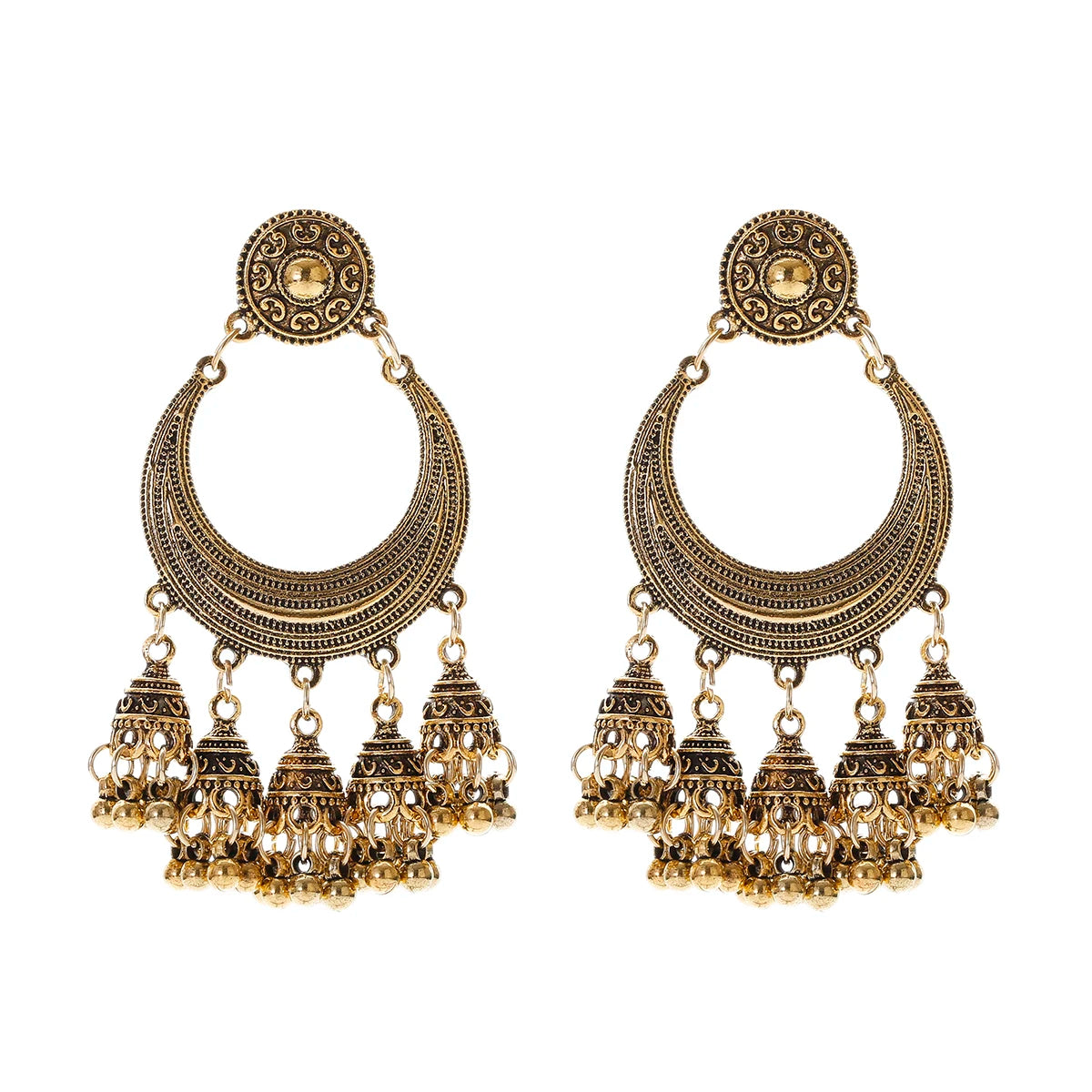 1Pair Earrings For Women Accessories Bells Indian Jewelry Ear Rings For Girls Fashion Vintage Earring Dangling Gift Kolczyki