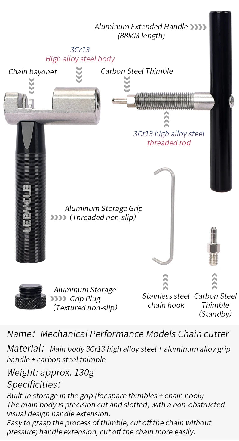 LEBYCLE Bicycle Chain Breaker Bike 1~12 Speed Chain Removal Tool Bike Chains Extractor Cutter Device Bike Chain Removal Tools