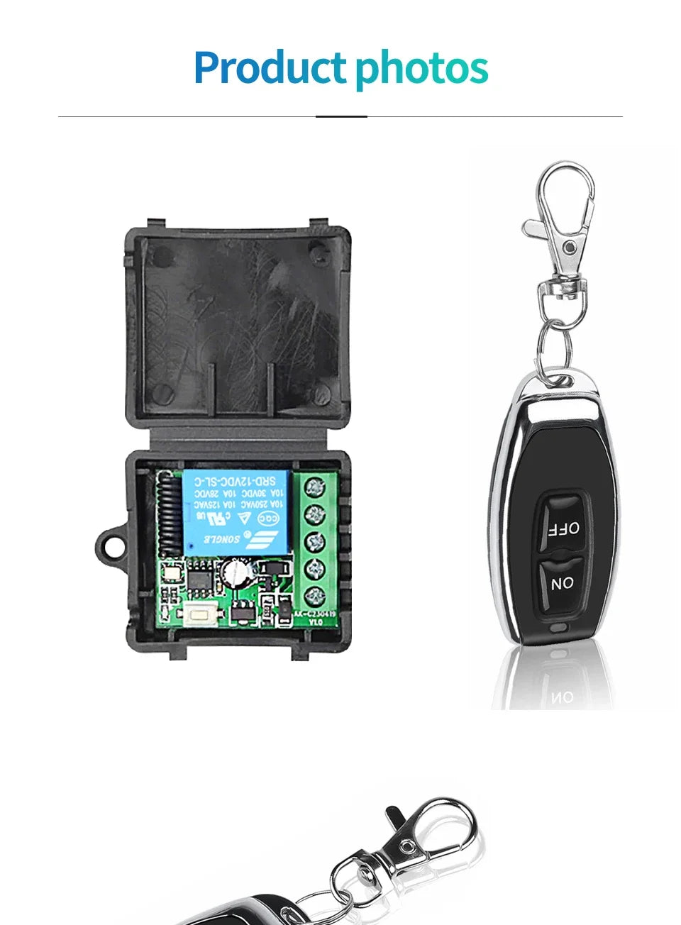 433Mhz Remote Control Wireless Switch DC 12V 1CH RF 10A Relay Receiver and 2CH Transmitter For Door Electromagnetic Lock