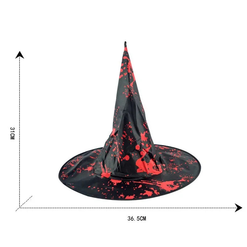 Horrible Halloween Witch Hat Unisex Hats for Adults Kids Party Supply Cosplay Costume Prop Decorations Wizard Caps