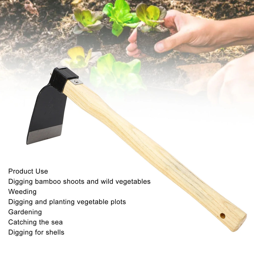 Garden Hoe Garden Weeding Hand Hoe Hand Hoe Ergonomic Wooden Handle Carbon Steel Lightweight Garden Weeding Hand Hoe for Home