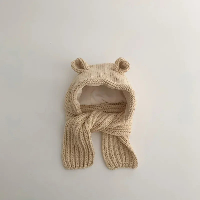 Knitted Kids' Hats for Fall and Winter - Cashmere Caps for Boys and Girls with Pointed Ears Design