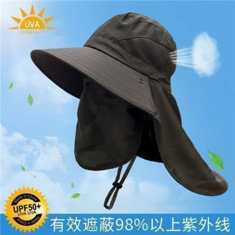 Summer Sun Hats, Outdoor Fishing Hats, Men's And Women's Camping Visors, Bucket Hats, Neck Flap Bucket Hats