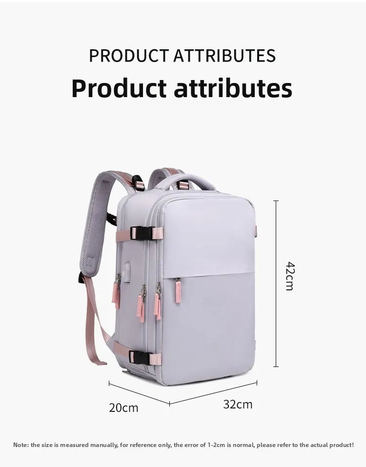Travel Double-shoulder Backpack. Large Capacity and Multifunctional. Suitable for Ladies and Male Students. Travel Bag