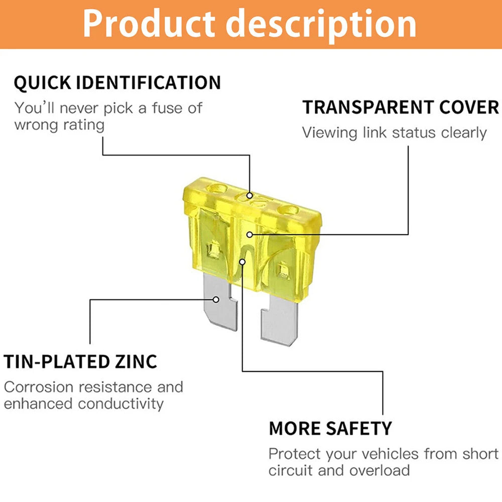 300pcs automotive fuse combination kit, blade type automotive fuse standard and mini size automotive/RV/motorcycle/marine fuses