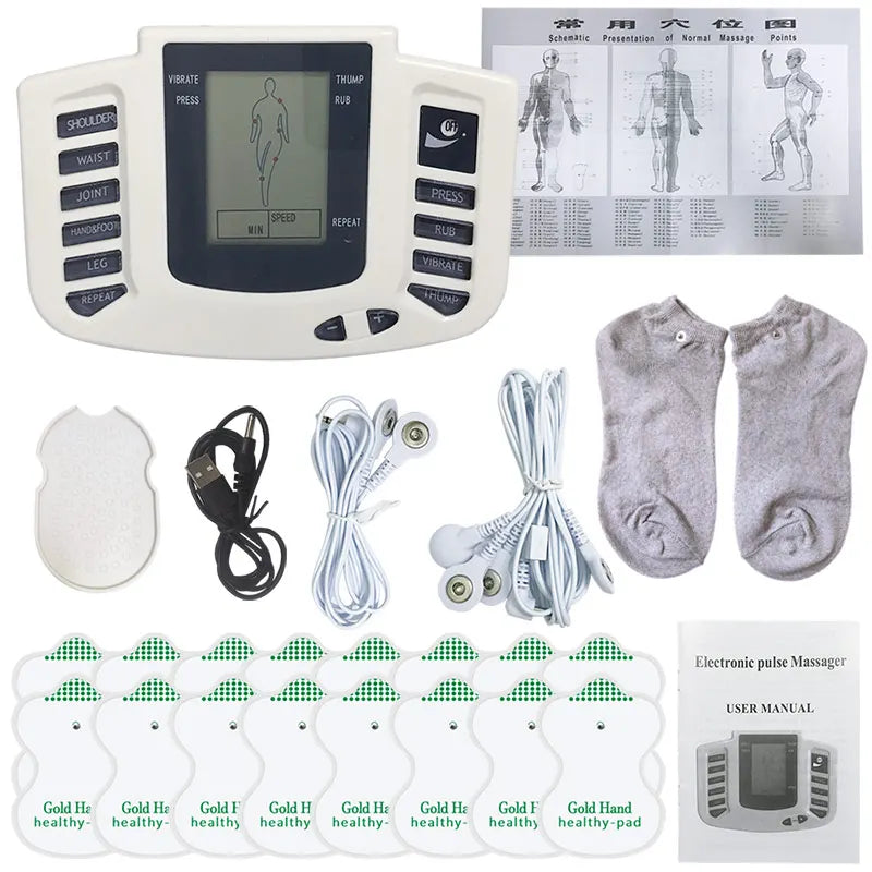 Physiotherapy Tens Equipment for Body Back Foot Massager Eletric Muscle Stimulator EMS Tens Machine Massage Tools Health Care