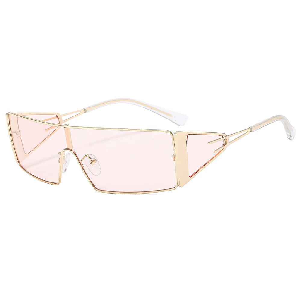 2024 Sense Of Technology Sunglasses Trendy New In One-piece Lens Goggle Ladies Outdoors Riding Sports Metal Suneyeglass 301150