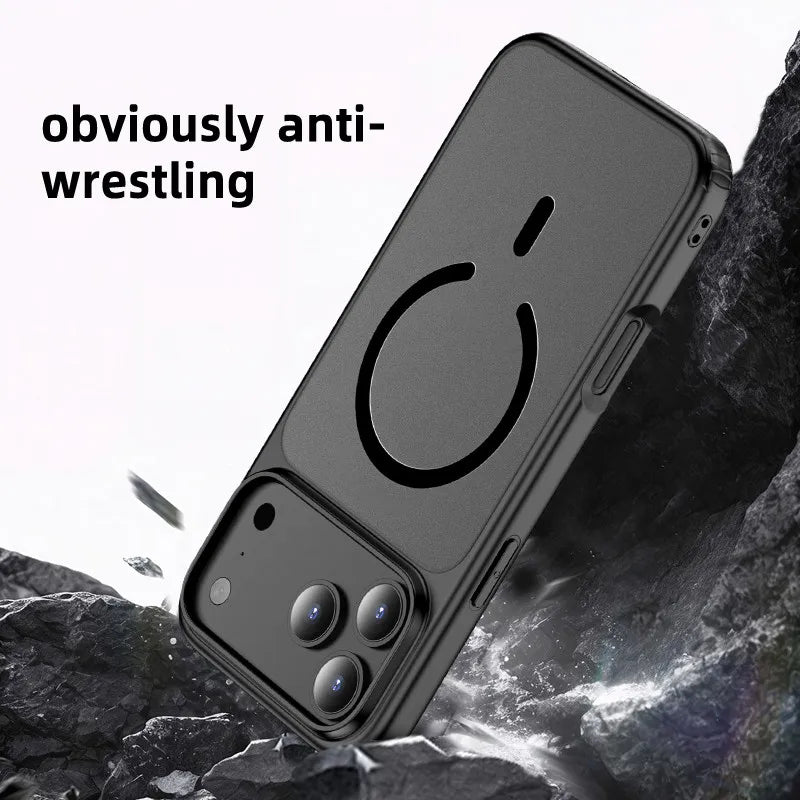 Premium Magnetic Charging Frosted Shockproof Phone Case for IPhone 17 Air 16 15 14 Plus Pro Max Skin Feeling Rugged Armor Cover