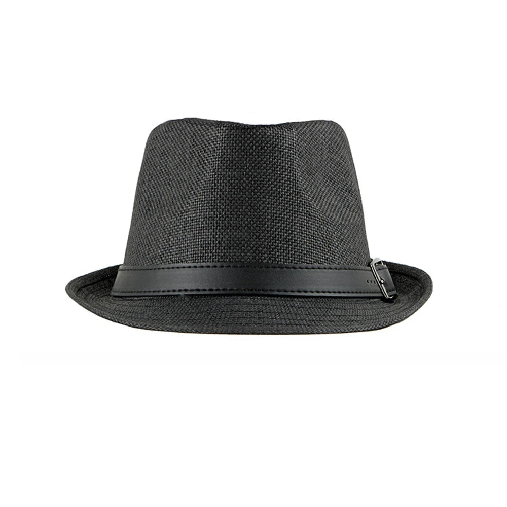 Spring and summer straw woven hats, fashionable top hats, sun protection and sunshade hats, British retro gentleman jazz hats