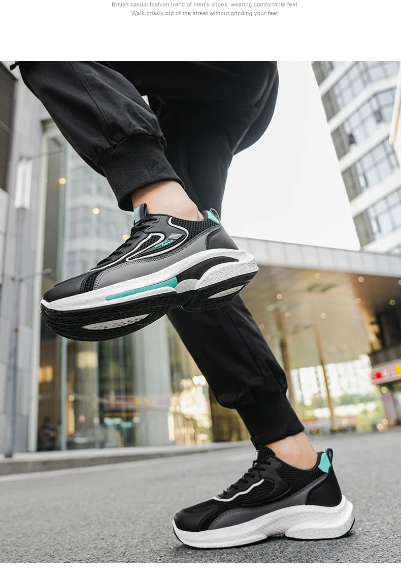 New Trendy Men's Sports Shoes Cushion Running Sneakers Outdoor Leisure Walking Jogging Trainers Soft Sole Breathable Footwear