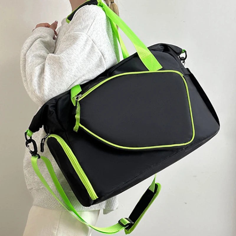 All-Sport Racket Backpack large Capacity Ventilated Shoe StorageWaterproof Tennis Duffel with Detachable Shoulder Strap