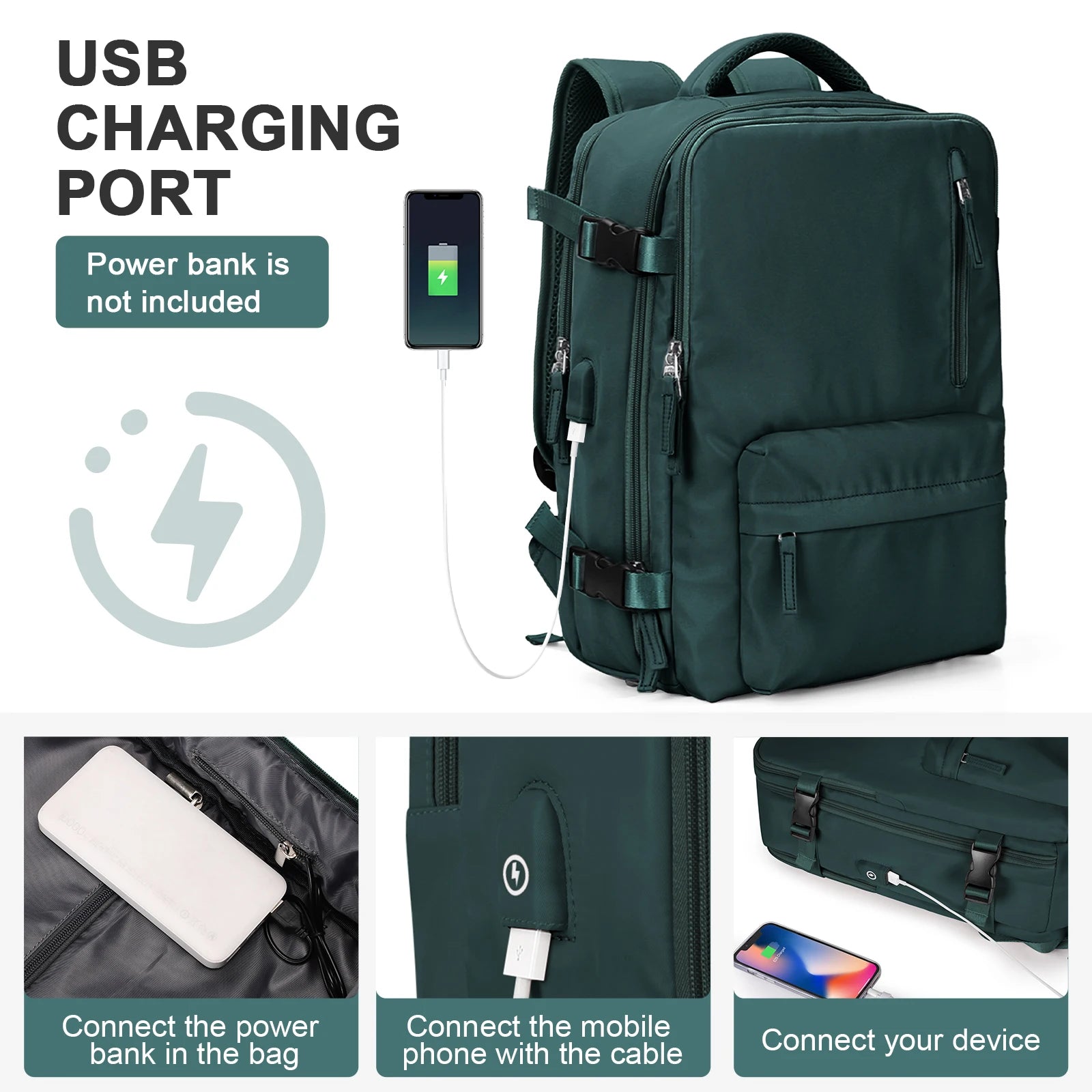 Men's Backpacks mochila viaje Travel Backpack Multifunctional Laptop Backpack Women College USB Carry-ons Waterproof Luggage sac