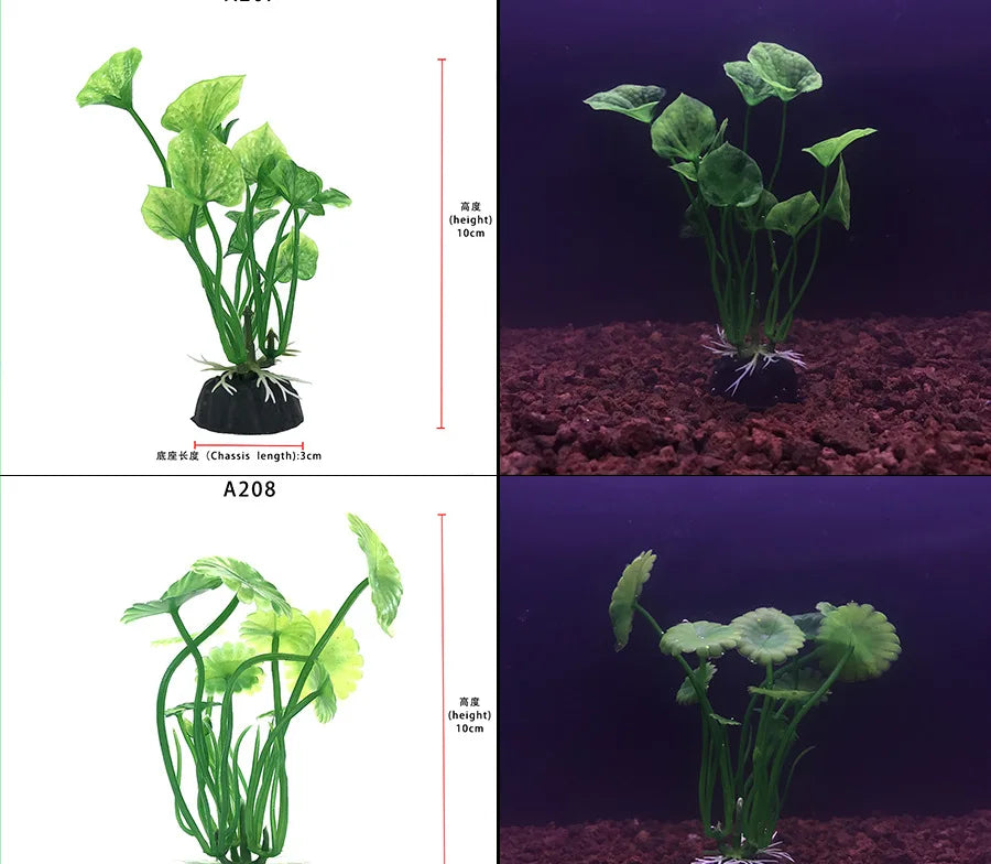 Aquarium Decorations Simulated Aquatic Plants Fish Tank Landscaping Plastic Seagrass Ornaments for Aquatic Pet Supplies