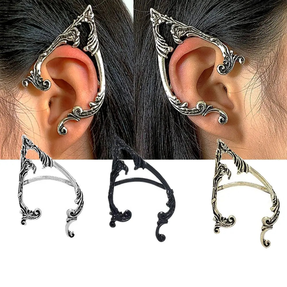 Ear Hook Clip Earrings Solid Color Fashion Design Gothic Elves Ear Cuff Women Earrings Korean Ear Bone Clip Pierced Earrings