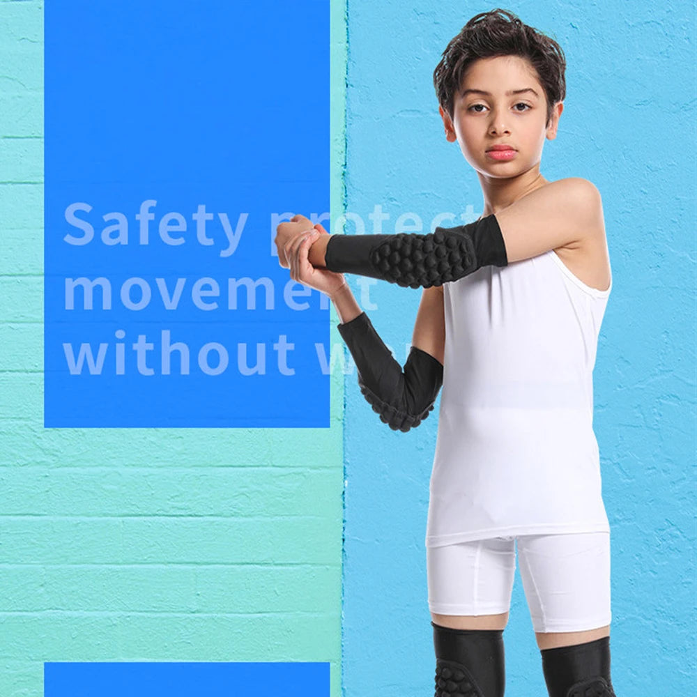 Sports Children Elbow Support - Compression Arm Protective Elbow Guards for Football Basketball Baseball Bowling Tennis Hockey