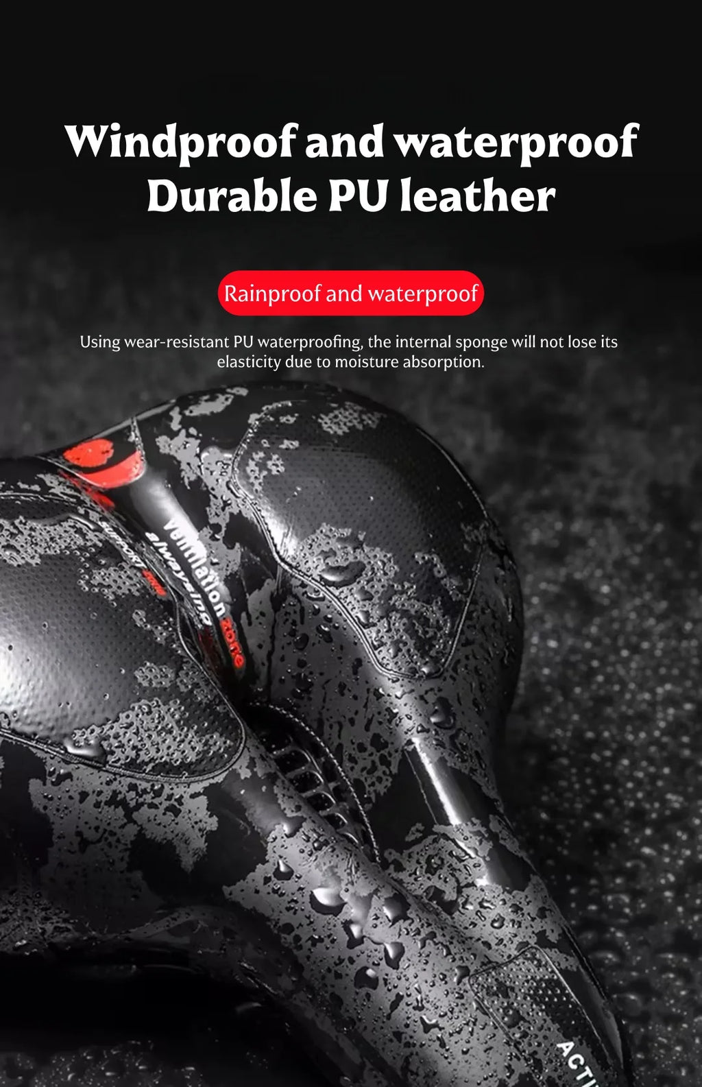 Bicycle seat with shock absorption function, ergonomic and comfortable cushion, suitable for daily cycling and traveling.