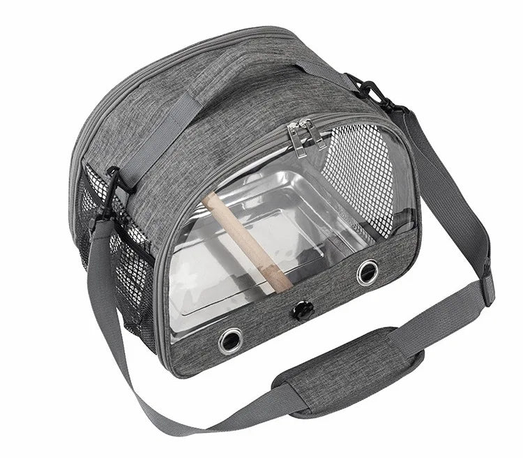 Parrot Carrier Bag Portable Bird Backpack with Perch for Birds Cage Side Window Foldable Samll Pet Travel Cage Bird Supplies