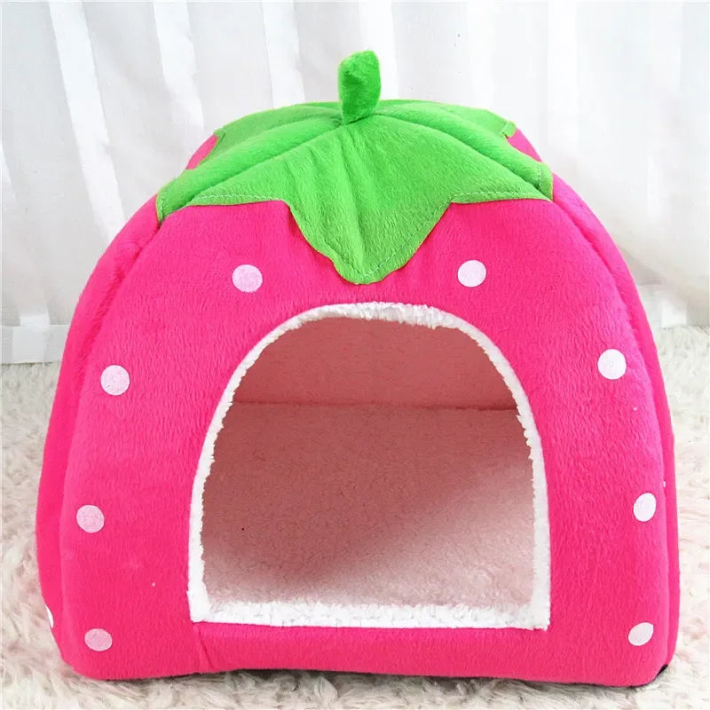 Strawberry Shape Cat Bed House Kennel Nest Sleeping Bag Puppy Pet For Small Dogs Sofa Mat Cushion Cat Pet Supplies Cama Gato