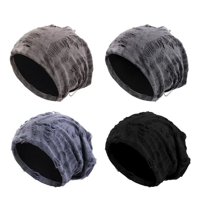 New Men Women Holed Turban Slouchy Baggy Beanies Bonnet Unisex Headscarf Chemo Cap Hair Loss Headwear Hip Hop Ear-Protection Hat