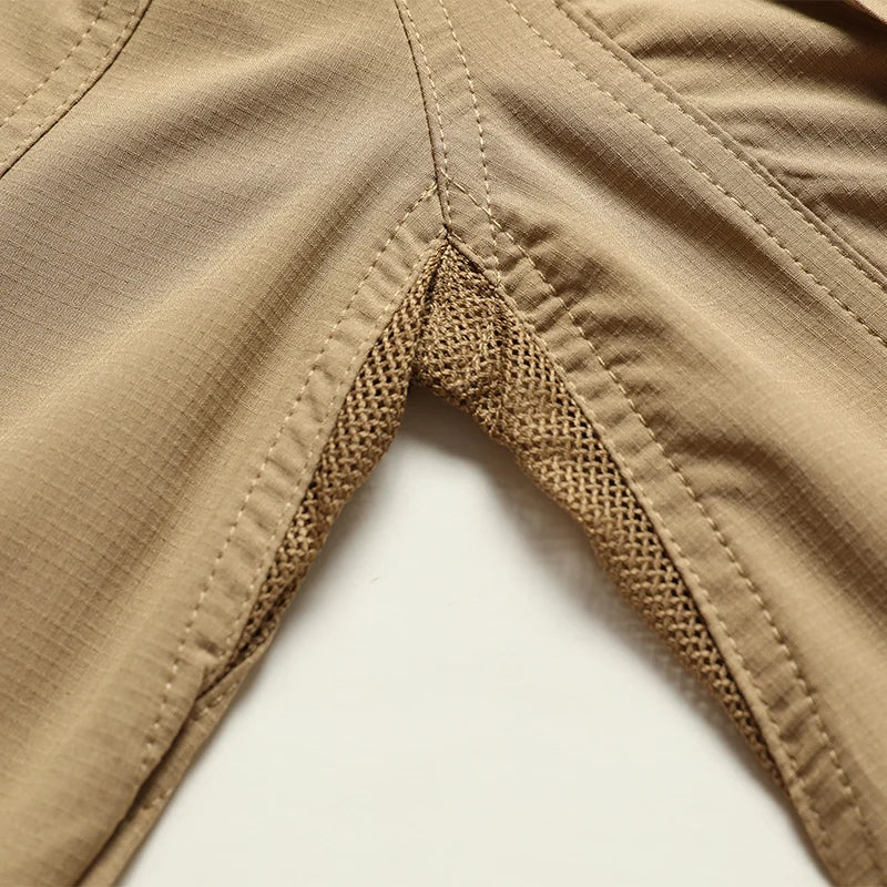 Summer Men Long Sleeve Cargo Breathable Shirt Mens Casual Tactic Military Shirts Men Multi Pocket Outdoor Hike Safari Work Shirt