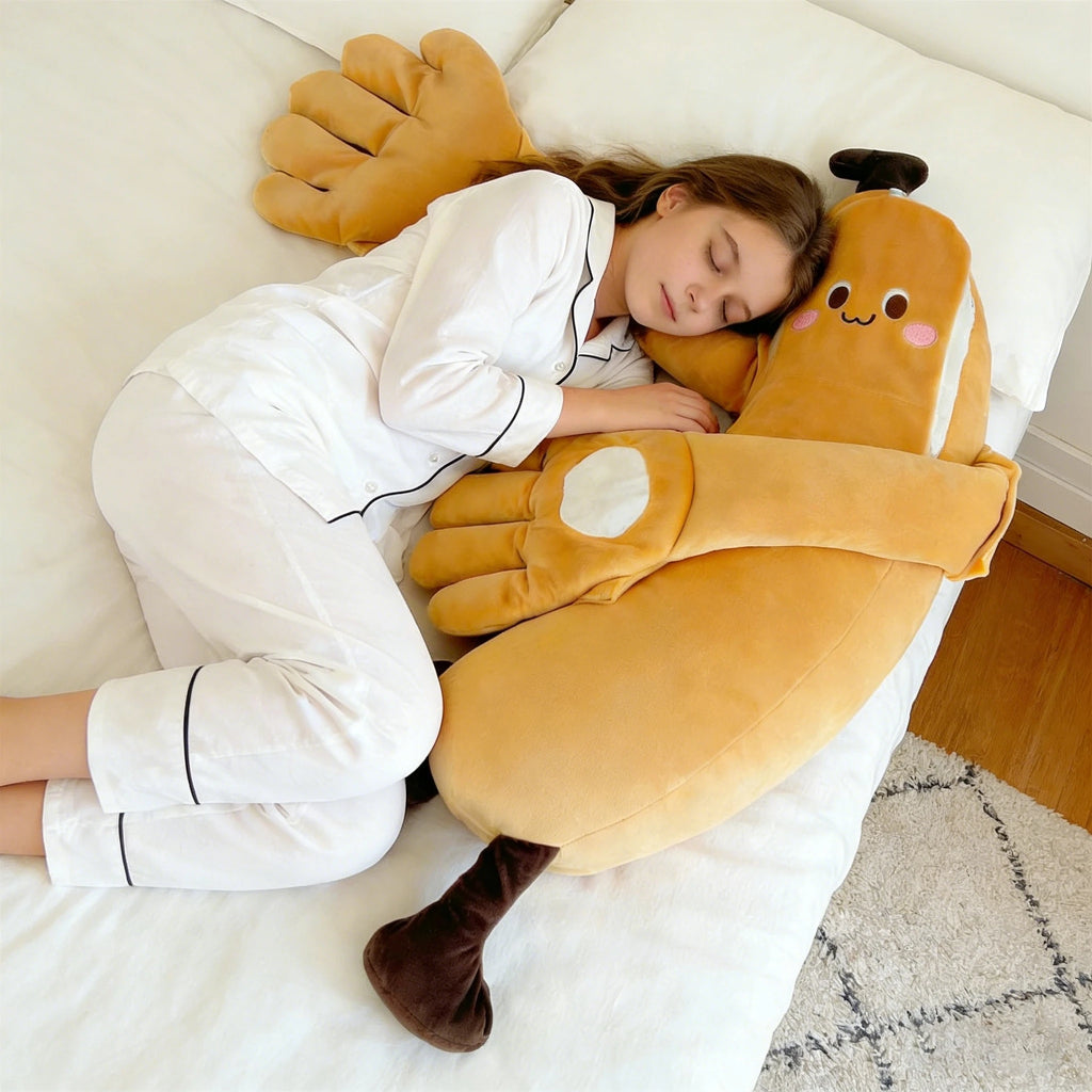 Creatively Banana Shaped Gently Cozy Pillow Soft Comfortable Hugging Pillow Practical Improve Sleep Quality Adorable Pillow