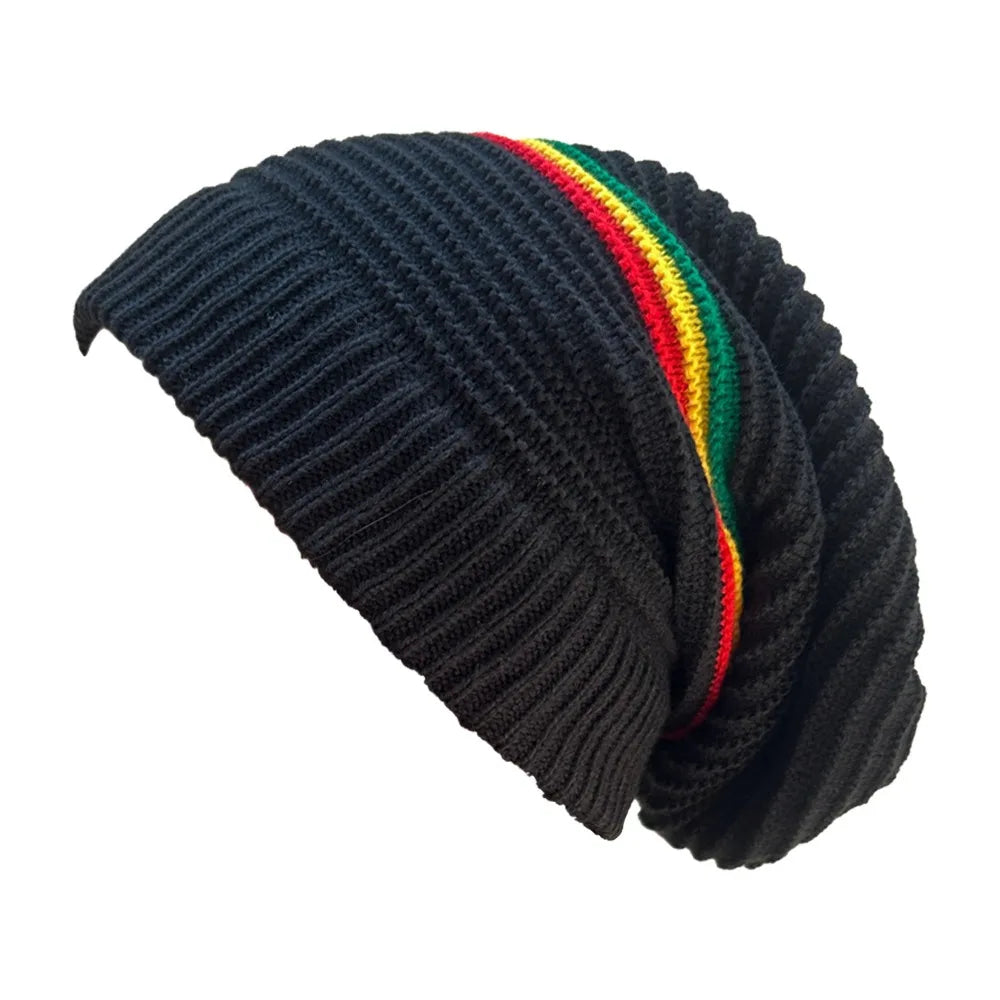 Beanies Pullover Weaving Reggae Hat Striped Color Hip Hop Hat Jamaica Knitted Hat Warm Comfortable Skull Caps Winter Autumn