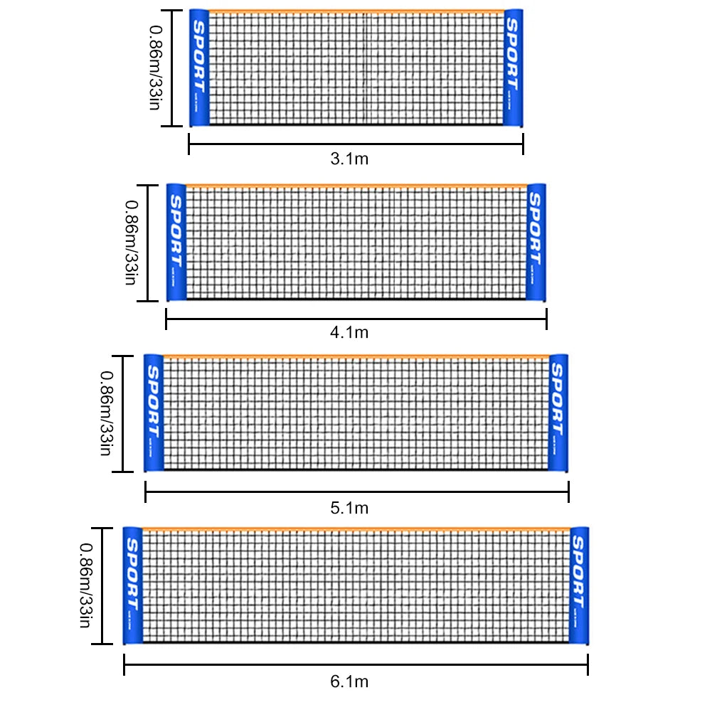 Standard Badminton Net Portable Volleyball Tennis Net Outdoor Sports Training Net Professional Sports Training Netting Pe Goods