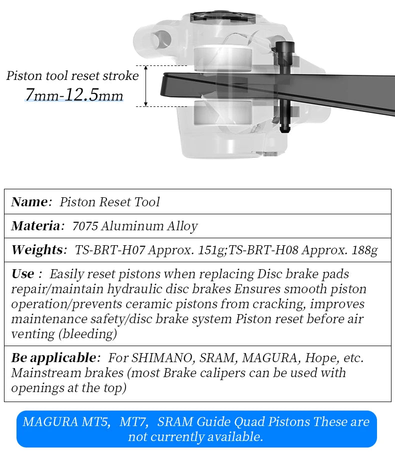 LEBYCLE Piston Reset Tool Bicycle Caliper Piston Press Tool For 2 Piston 4 Piston SHIMANO/SRAM Brake Caliper Bike Piston Tool
