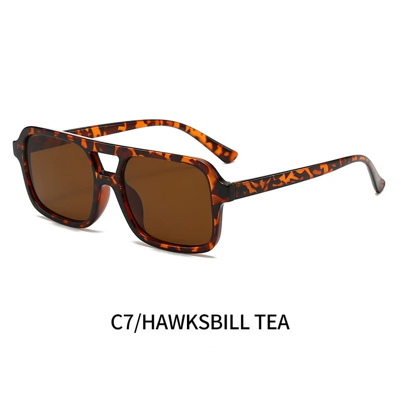 Men Driving Sunglasses Trendy Square Sunglasses Large Frame Yellow Lens Night Vision Glasses Women Retro Sun Glasses Anti Uv400