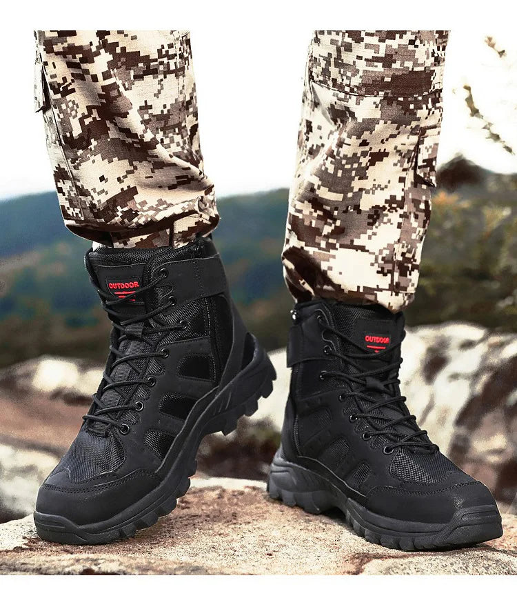 Men Outdoor Boots Winter Ankle Boots Warm Popular Footwear Male Suede Casual Snow Shoes Leather Walking Shoes Hunting Boot