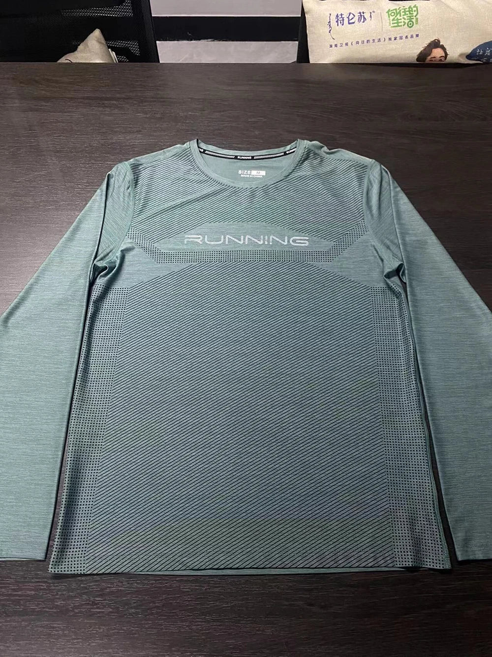 Long Sleeve Running Shirt Man Quick Dry Jogging Prints Workout Fitness Undershirts Outdoor Elastic Training Exercise Tops