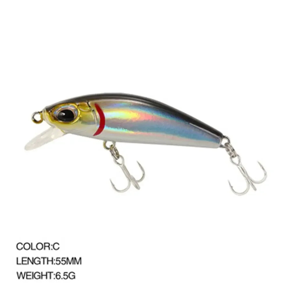 5.5cm 6.5g Slow Sinking Minnow Fishing Lures Artificial Bait Trolling Jerkbait Trout Bass Bait Pike Fishing Equipment