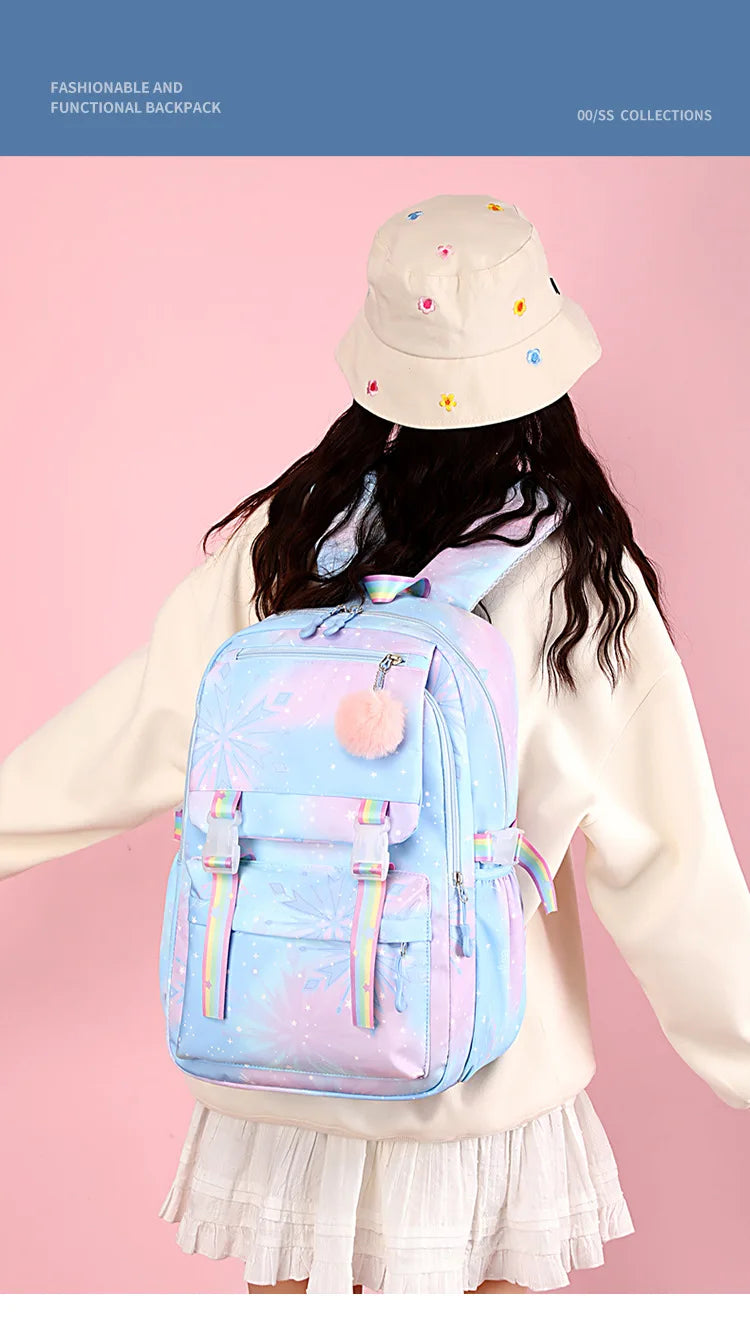 Backpack 2025 Cute Pink Backpacks for Girl Boy Fashion Casual Students Schoolbag Custom printed patterns are available.