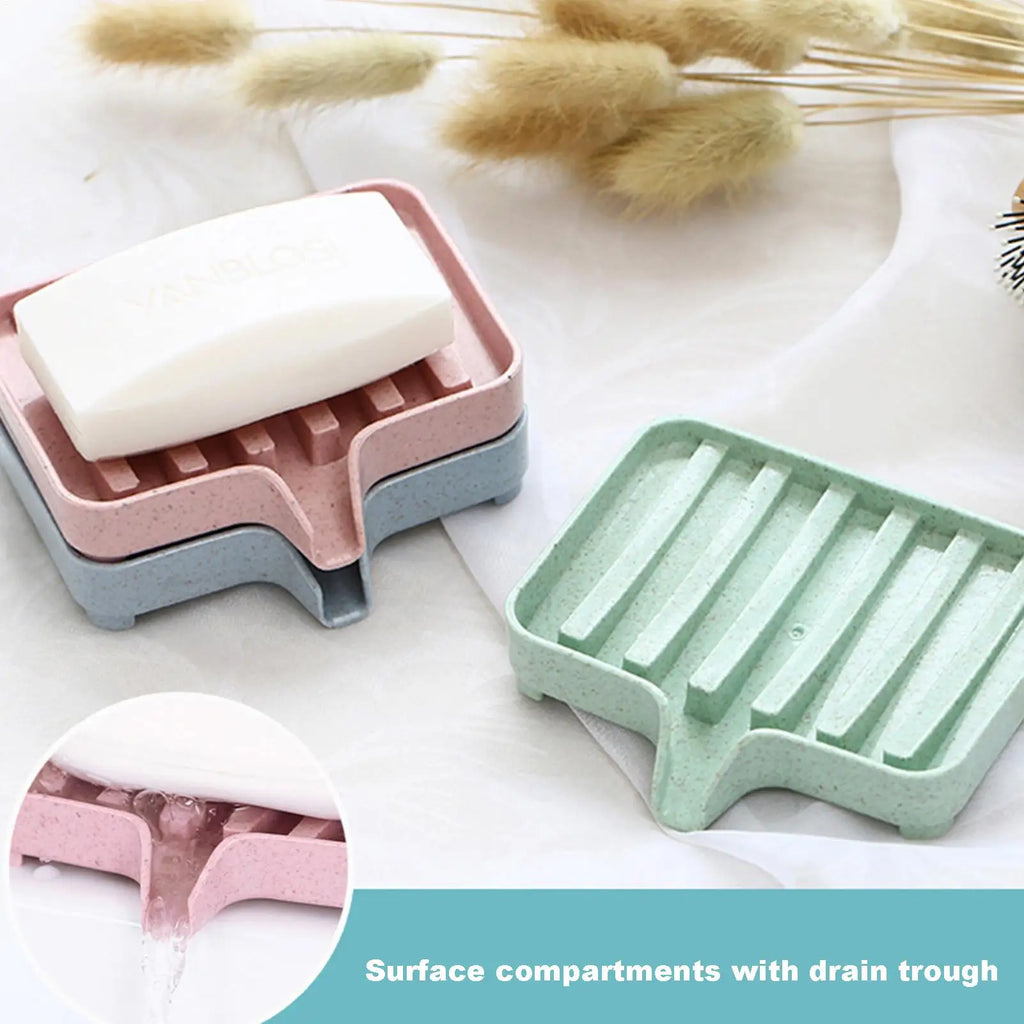 Bathroom Draining Soap Tray with Drain Shower Soap Storage Containers Toilet Draining Soap Storage Box for Home Kitchen