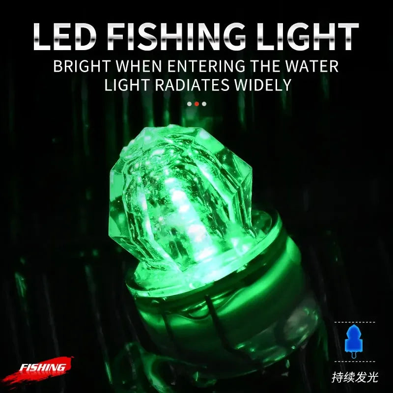 Deep Drop Light Diamond Fishing Light Underwater Activated LED Glow Fishing Lure Attracting Fishing Flash Light Tuna Swordfish