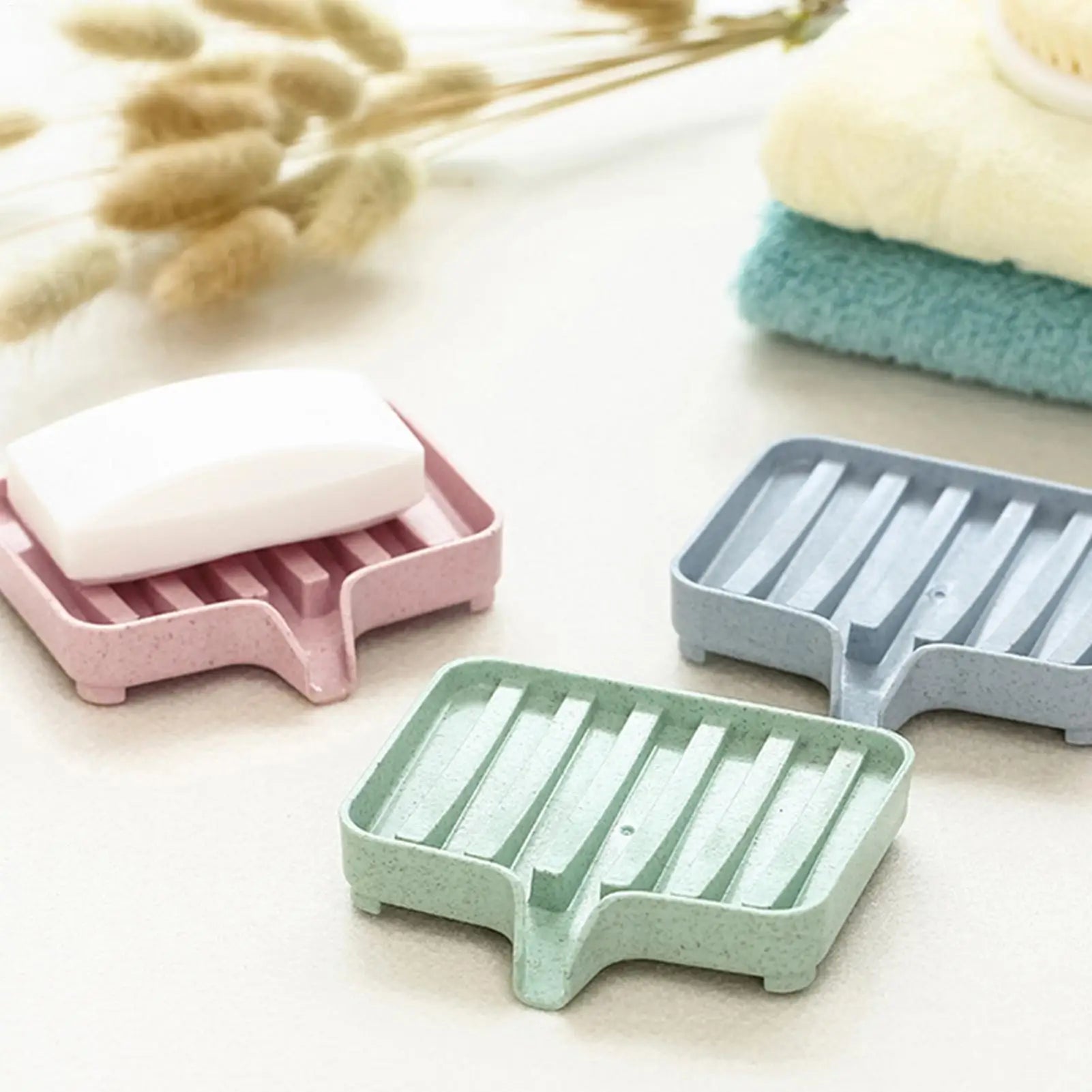 Bathroom Draining Soap Tray with Drain Shower Soap Storage Containers Toilet Draining Soap Storage Box for Home Kitchen